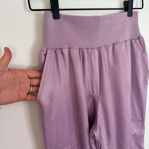 CINQ A SEPT Women’s Tous Les Jours Giles Satin Jogger Lavender Light Pastel Purp - Picture 5 of 11